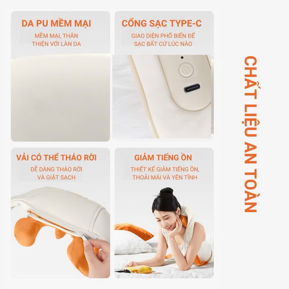 Máy massage J1 pro, massage chườm ấm cổ vai gáy, massage toàn thân giúp giảm đau, cải thiện sức khỏe