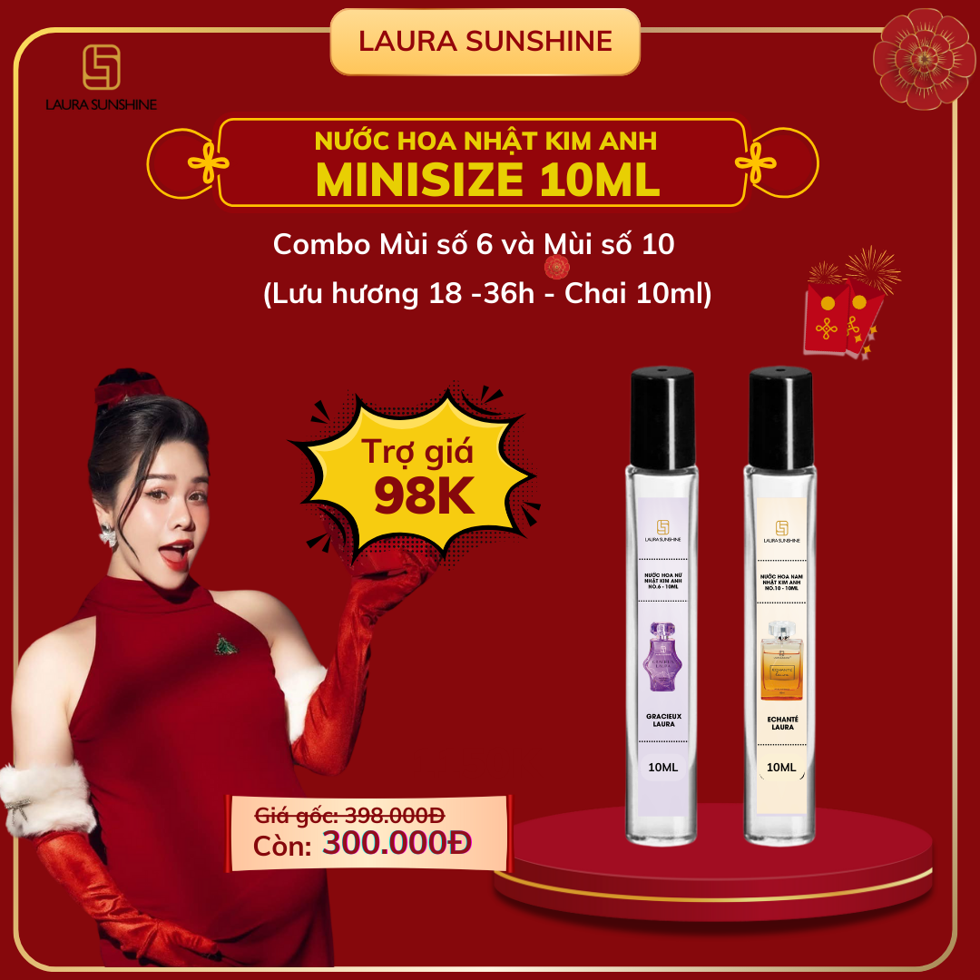 [Trợ giá 49K] Nước hoa chiết Nhật Kim Anh - Laura Sunshine Parfum 10ml - Mẫu mới năm 2025