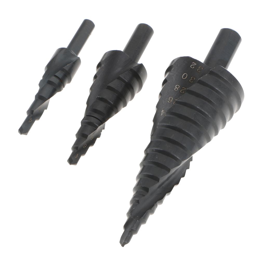 Xoắn Ốc Sáo Mũi Khoan Bước Bộ/4-12,4-20,4-32/Lục Giác Nitrided HSS Khoan
