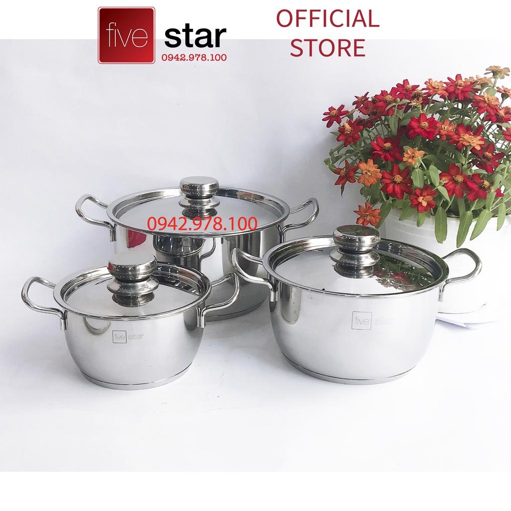 Bộ nồi 3 đáy inox 430 Thân Cool Standard nắp inox FS-B3010 , tặng 1 vá canh