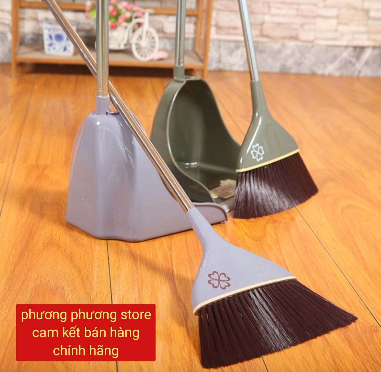 Bộ chổi quét nhà kèm hót rác cao cấp 2 in 1 (màu ngẫu nhiên)