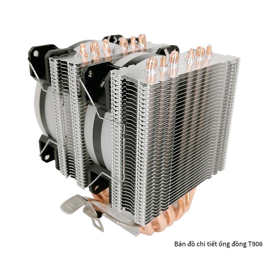 Đảm bảo chất lượng tại chỗ ống dẫn nhiệt máy tính để bàn quạt cpu dạ quang 6 ống đồng tản nhiệt cpu tháp loại 6 ống đồng đa nền tảng