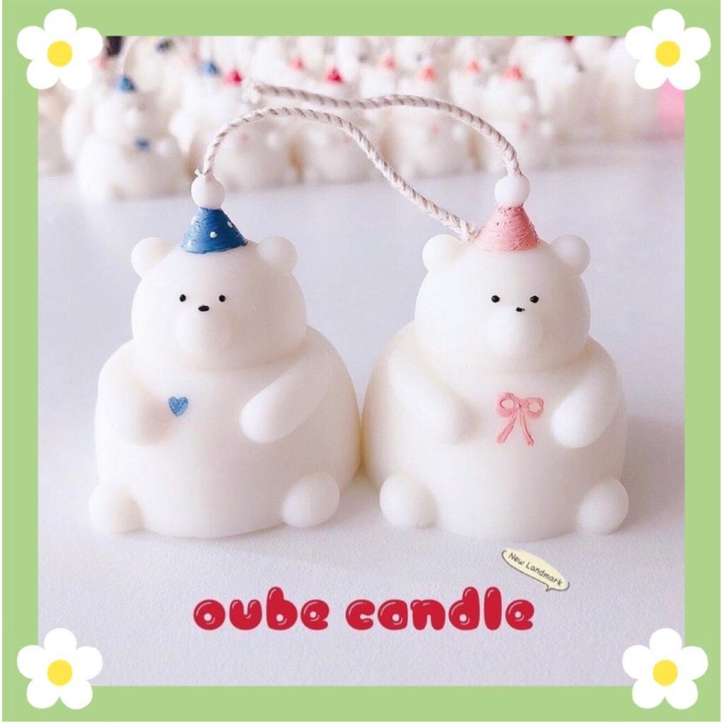 Nến Thơm Cao Cấp Hình Chú Gấu Mũm Mĩm Chubby Bear dễ thương - Quà tặng sinh nhật decor | Oube Candle NT42