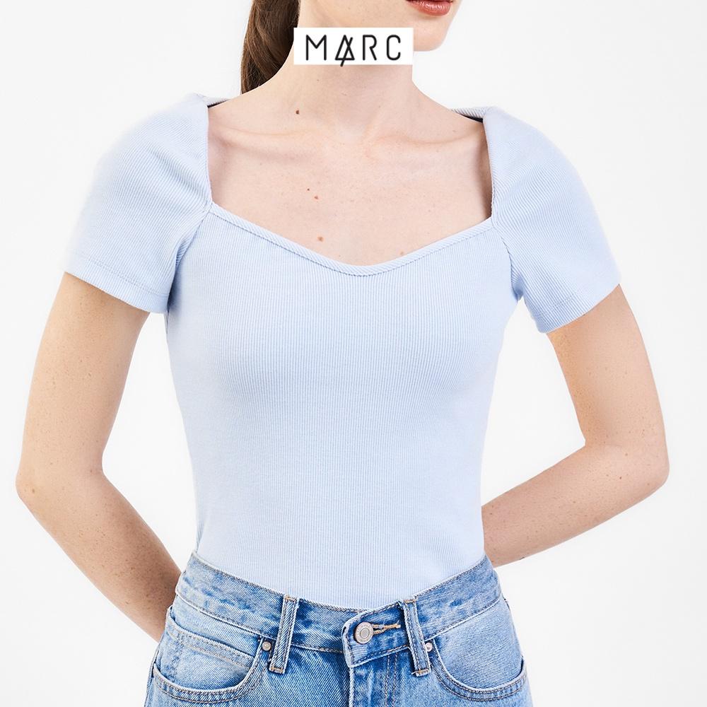 Áo thun nữ MARC FASHION crop cổ vuông tay ngắn FALH061922