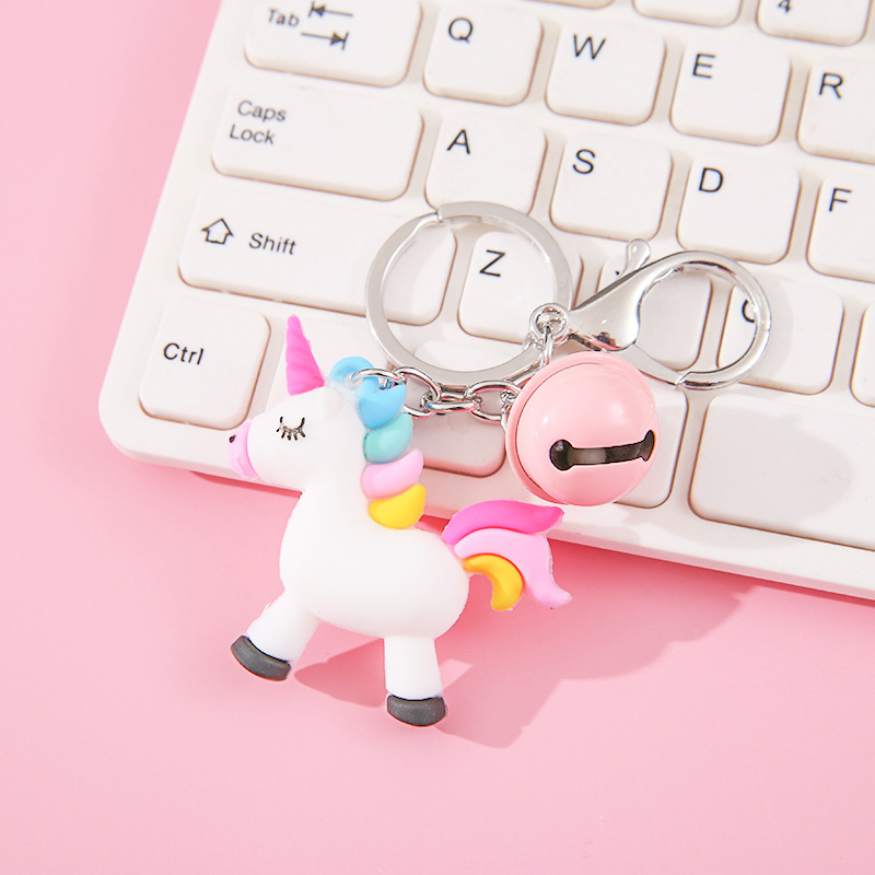 Móc Chìa Khóa, Balo Hình Chú Ngựa Pony, Unicorn, Ngựa 1 Sừng Hàn Quốc Dễ Thương- Kèm Chuông