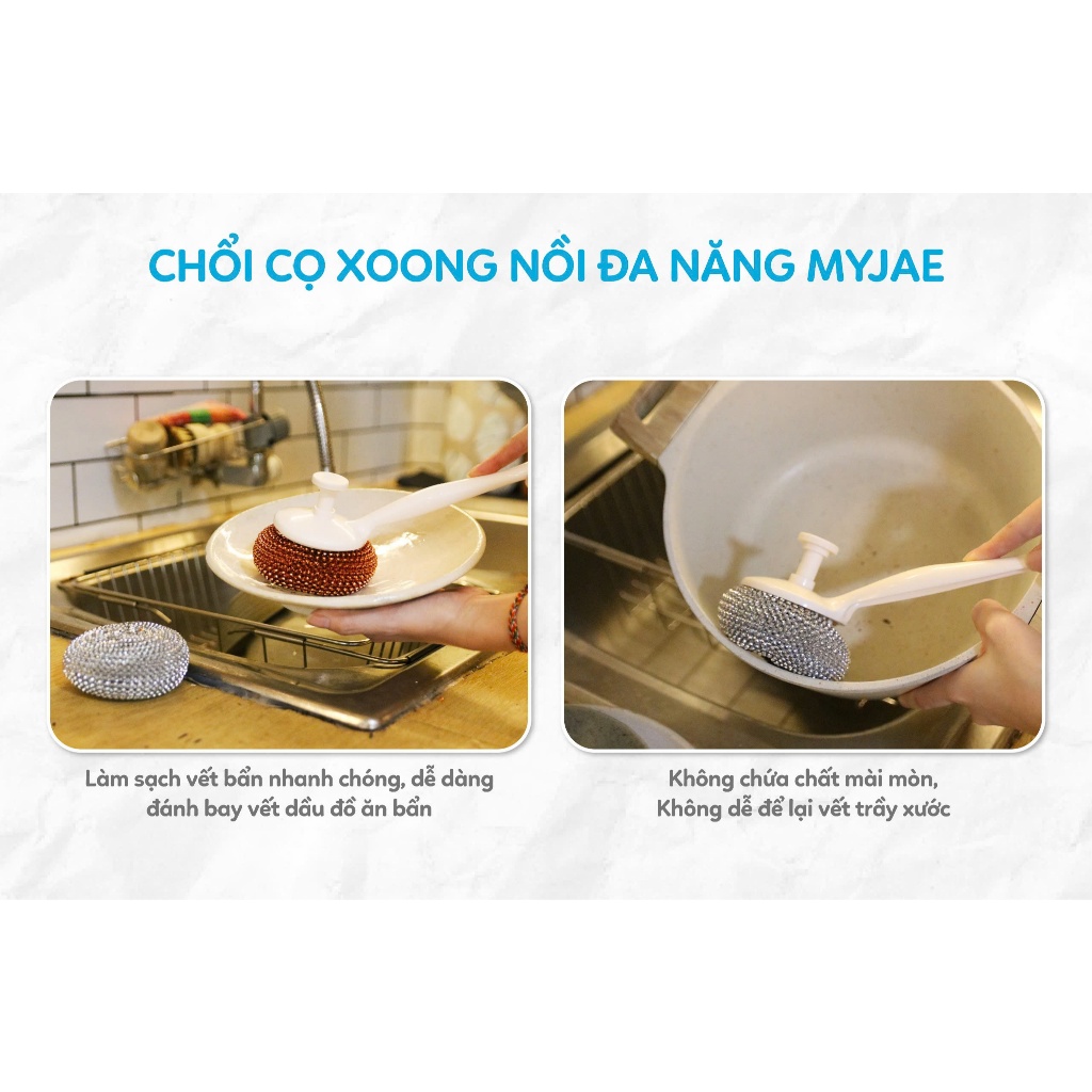 Chổi Cọ Xoong Nồi Kèm 2 Miếng Cọ Nồi Đa Năng MyJae