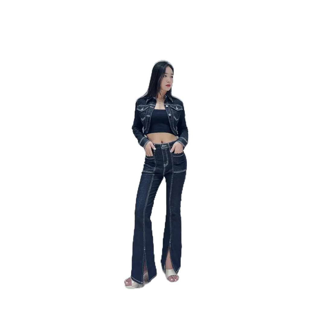 Áo khoác Jean A9 siêu đẹp_ Quần bò nữ ống suông hách dáng fom chuẩn nhà máy SAMMA JEANS