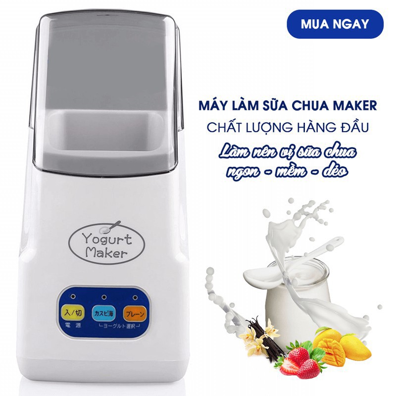 Máy Làm sữa Chua 3 Nút Tự Động Yogurt Maker Nhật - Làm Sữa Chua Tại Nhà Đơn Giản - Hàng Chính Hãng MINIIN