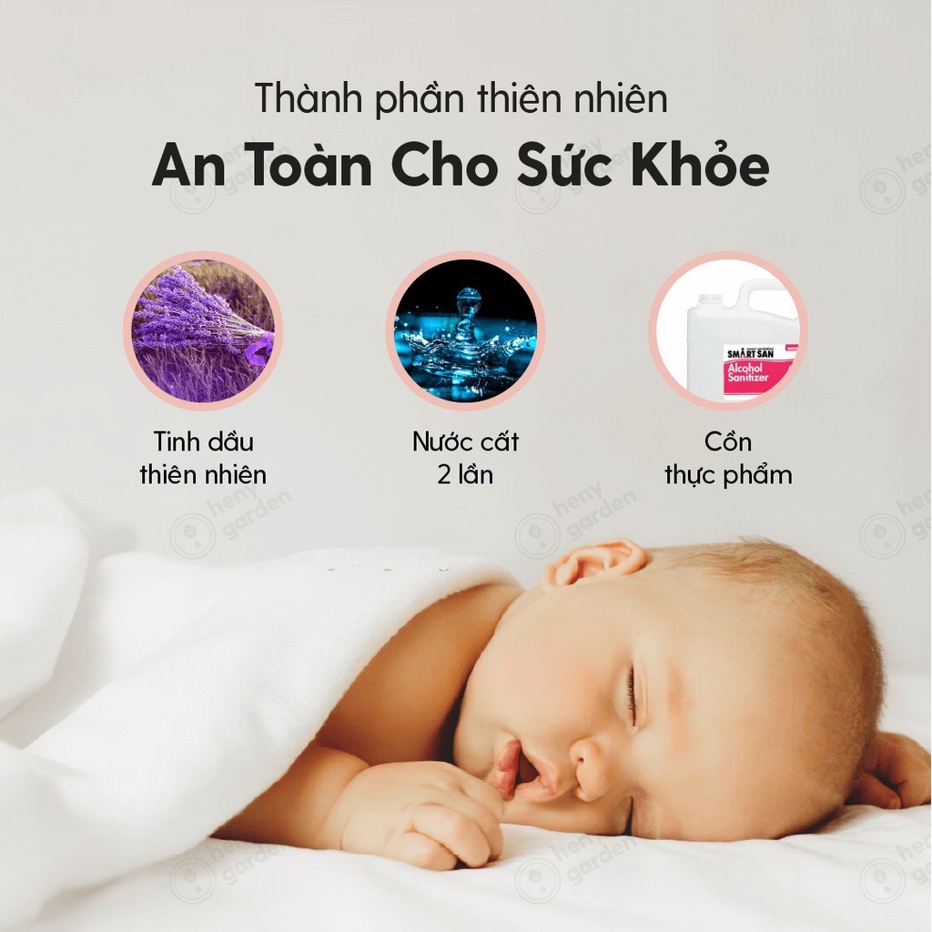 Xịt Thơm Phòng Thiên Nhiên, Ướp Hương Tủ Quần Áo, Khử Mùi Hôi Giày, Khử Mùi Chó Mèo &amp; Diệt Khuẩn – Hương Sen Hồng 100ml Heny Garden