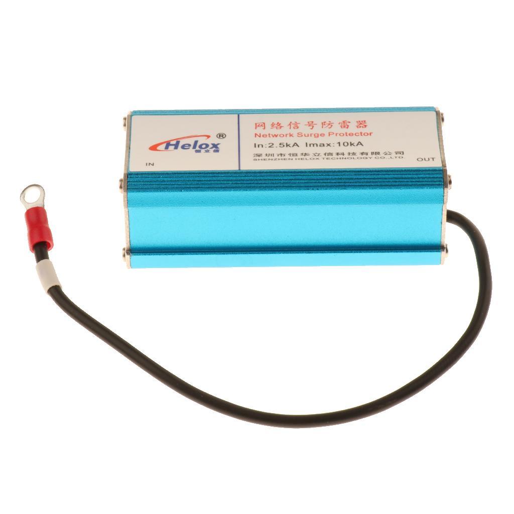 Blue 1000M RJ45 Ethernet Network Device Surge Protector Arrester#3