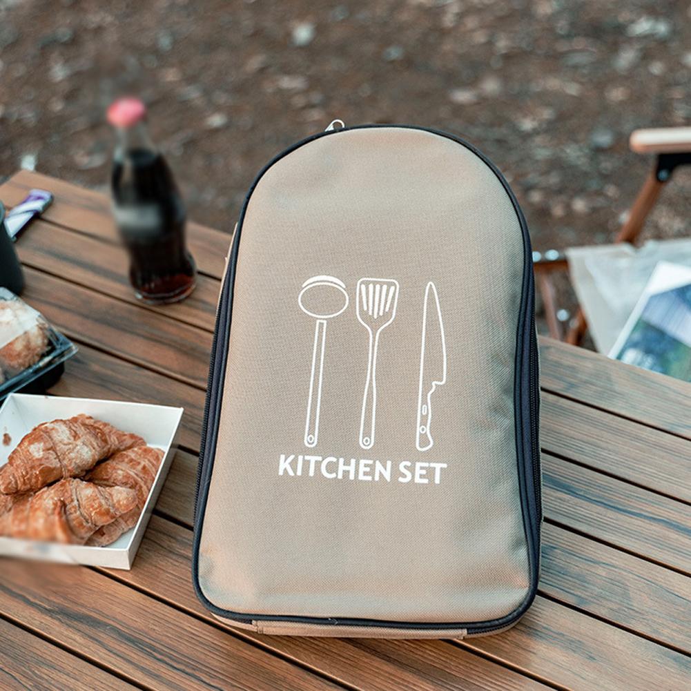 Túi đựng dụng cụ nấu ăn di động cắm trại ngoài trời, vải Oxford Fabress