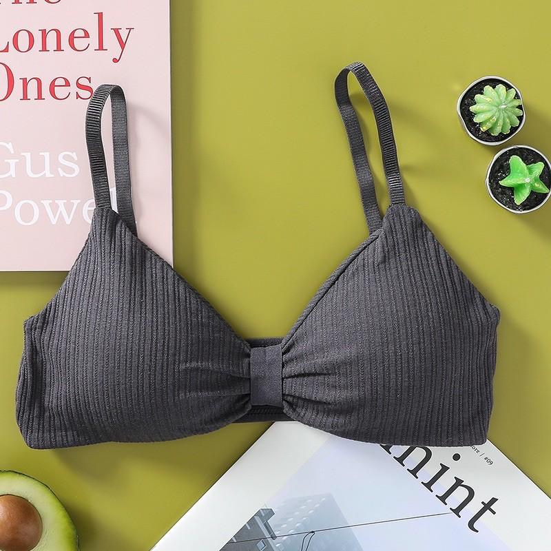 Áo Ngực Bra Nơ Xinh Có Mút Nâng Ngực Hàng Bán Shop Free size 40_58kg nha nàng tương đương size ngực 32-34-36