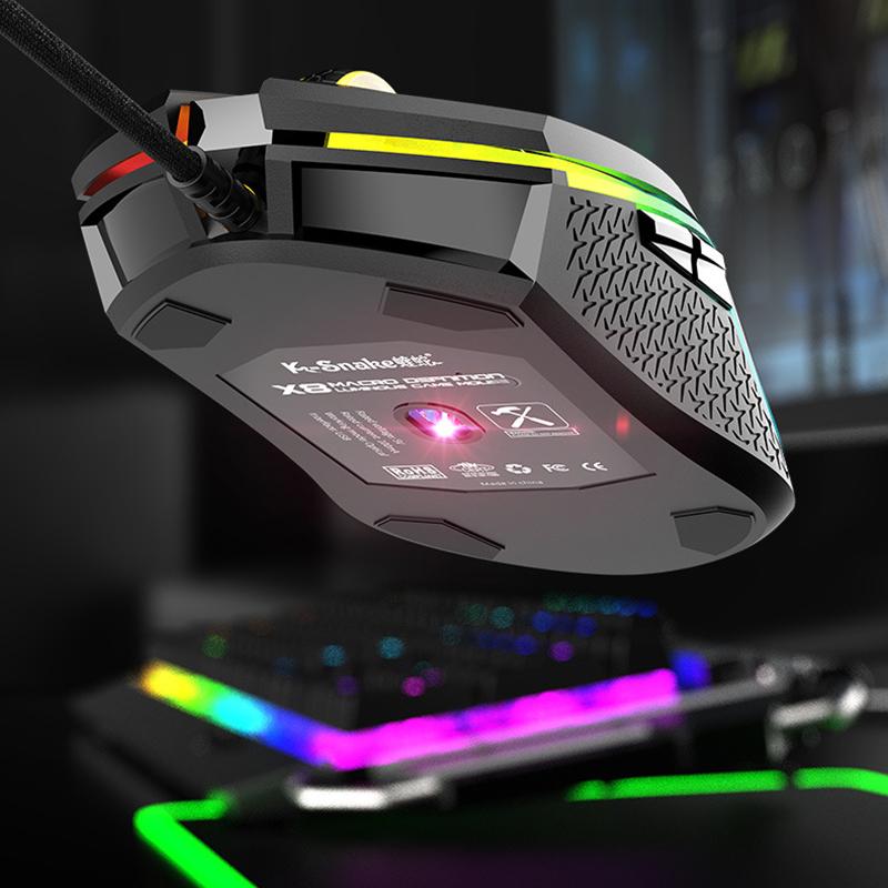 Viper X8 Có Dây Thiết Chuột Chơi Game LOL 3200DPI 6 Độc Lập Nút Game Thủ Mous Nhẹ Thiết Kế Rỗng Cho Máy Tính