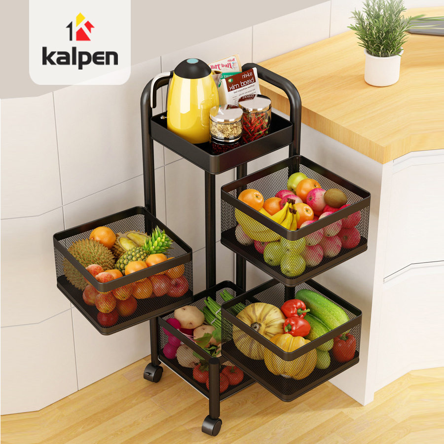 KỆ XOAY VUÔNG Đựng Rau Củ Đồ Dùng Đa Năng Thông Minh 3 Tầng 4 Tầng 5 Tầng Kalpen, RHQV
