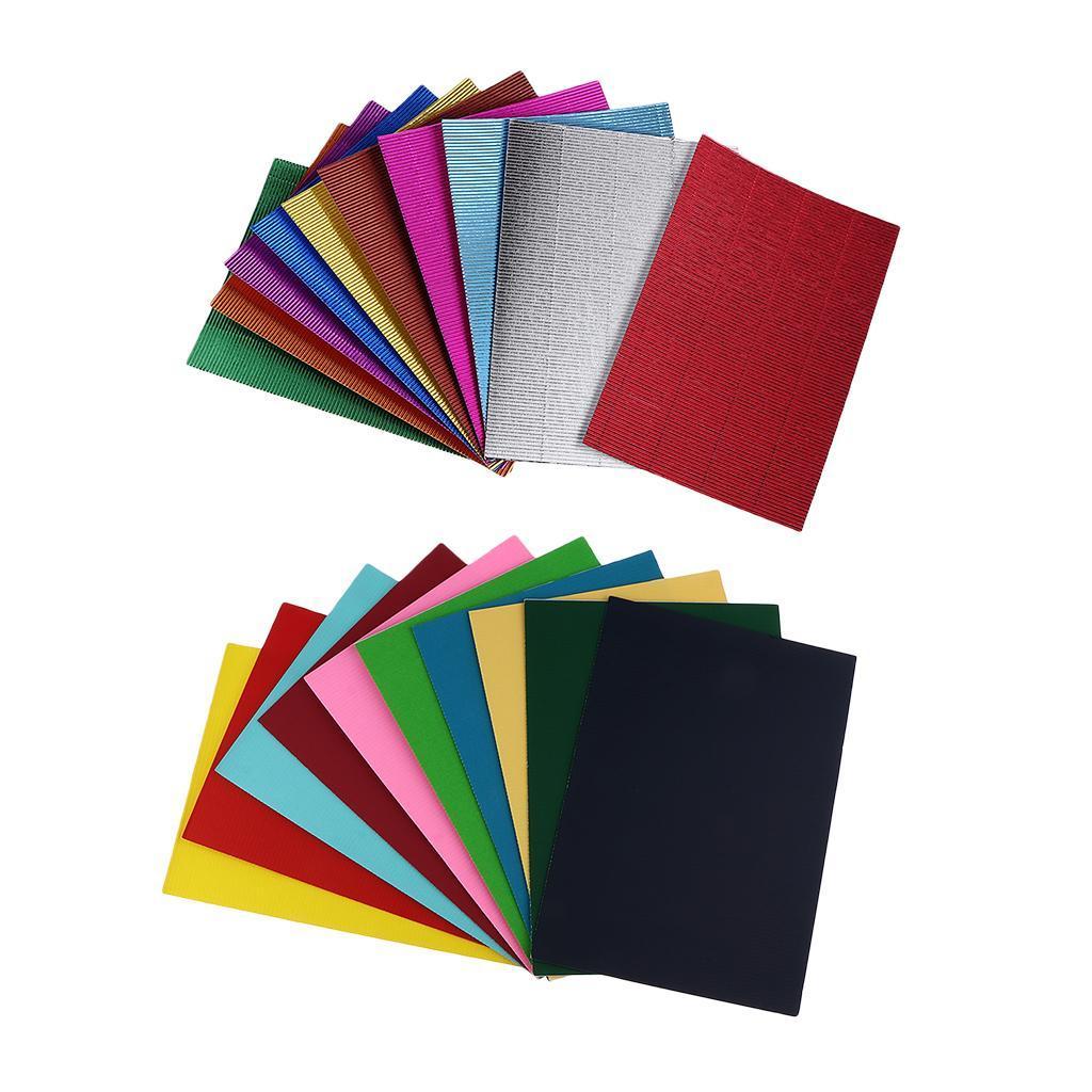10x Multicolor Corrugated Paper Crafts Decorations Cardboard Color