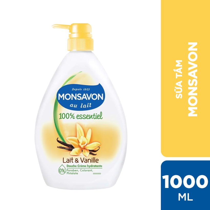 Bộ sữa tắm Monsavon 1000ml + sáp dưỡng ẩm Vaseline 50ml