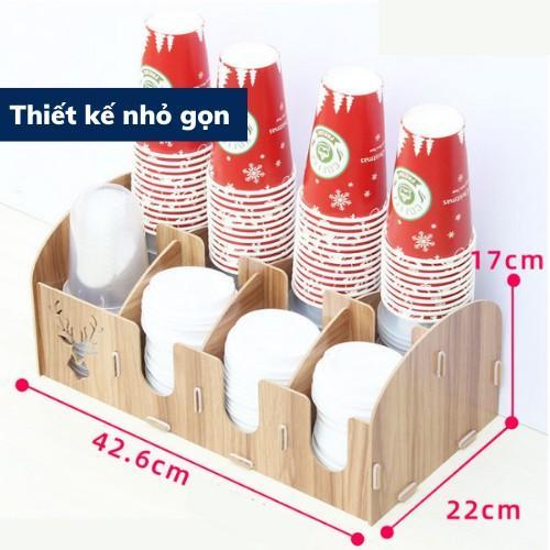 Khay kệ đựng cốc 9 lỗ bằng gỗ đa năng tiện lợi kệ đựng úp cốc ly nhựa an toàn thông minh cho quán cafe bảo hành 1 đổi 1