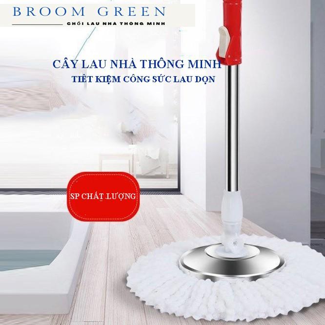 Cây Lau Nhà Tự Vắt Xoay 360 Độ Cán và Mâm Inox Chắc Chắn