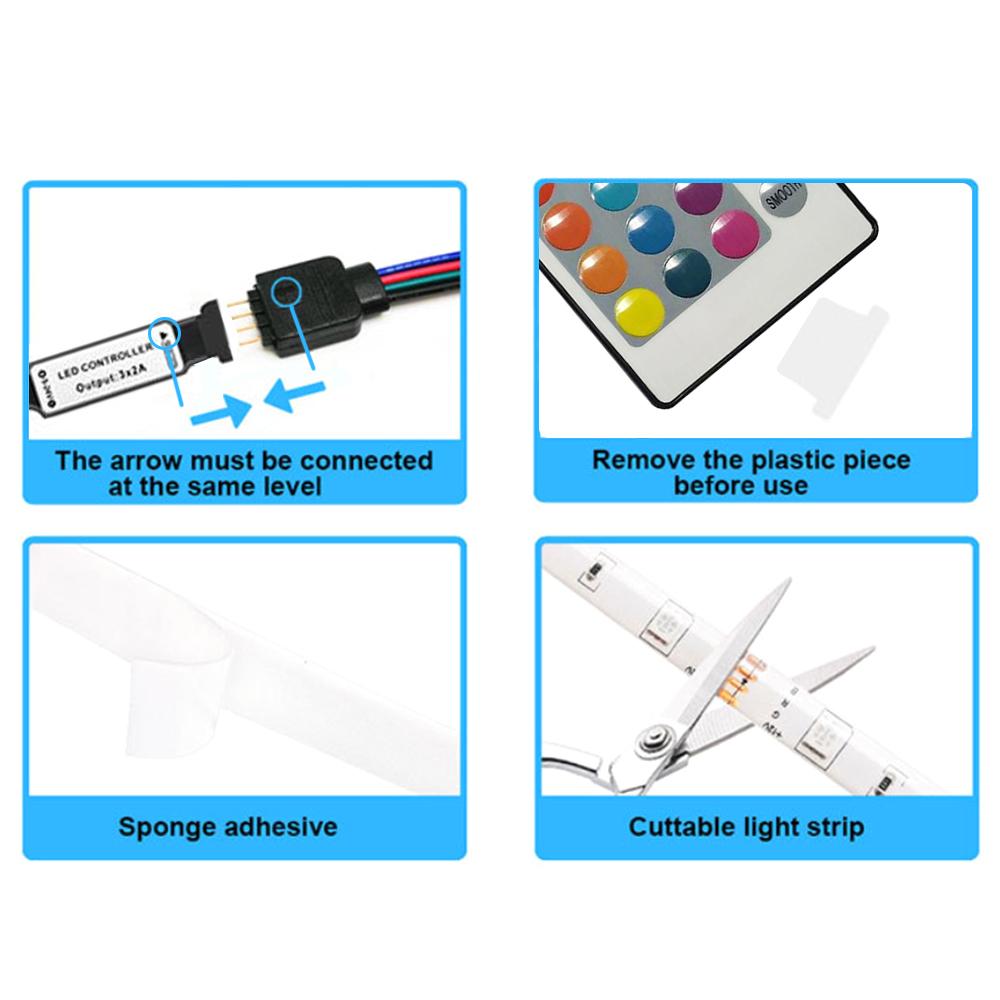 Dây Đèn Led 5m 5050 Rgb Đổi Màu Kèm Điều Khiển Từ Xa