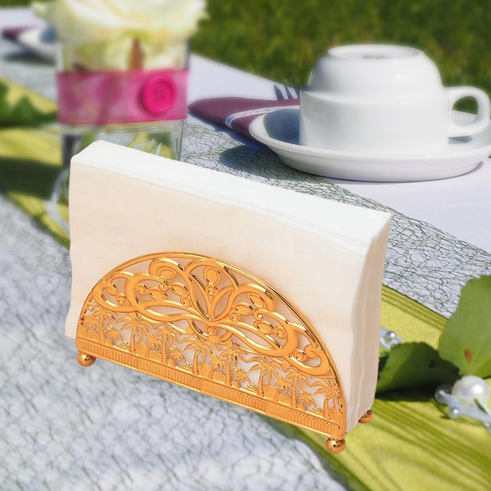 Iron Restaurant Paper Rack Tissue Rack Cafe Paper Towel Dispenser Storage Golden