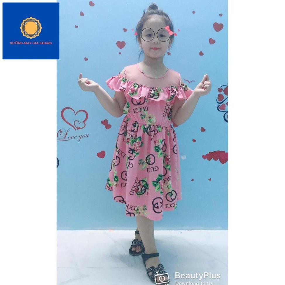 Đầm maxi cho bé gái họa tiết hoa phối chữ nhẹ nhàng - Quần áo trẻ em - GiaKhang