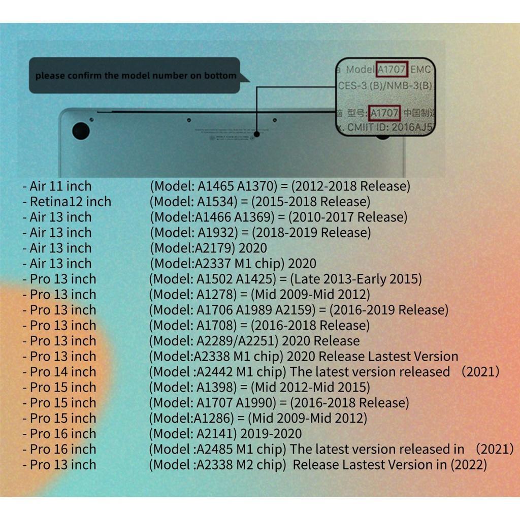 Ốp Điện Thoại Cho compatible for MacBook Air Pro 13 A2338 M1 M2 2022Pro 14 2021 A2442 Pro 16 A2485 Pro 13.3 15 16 inch A1706 A1708 A1989 Air 11 12 13.3 inch A1932