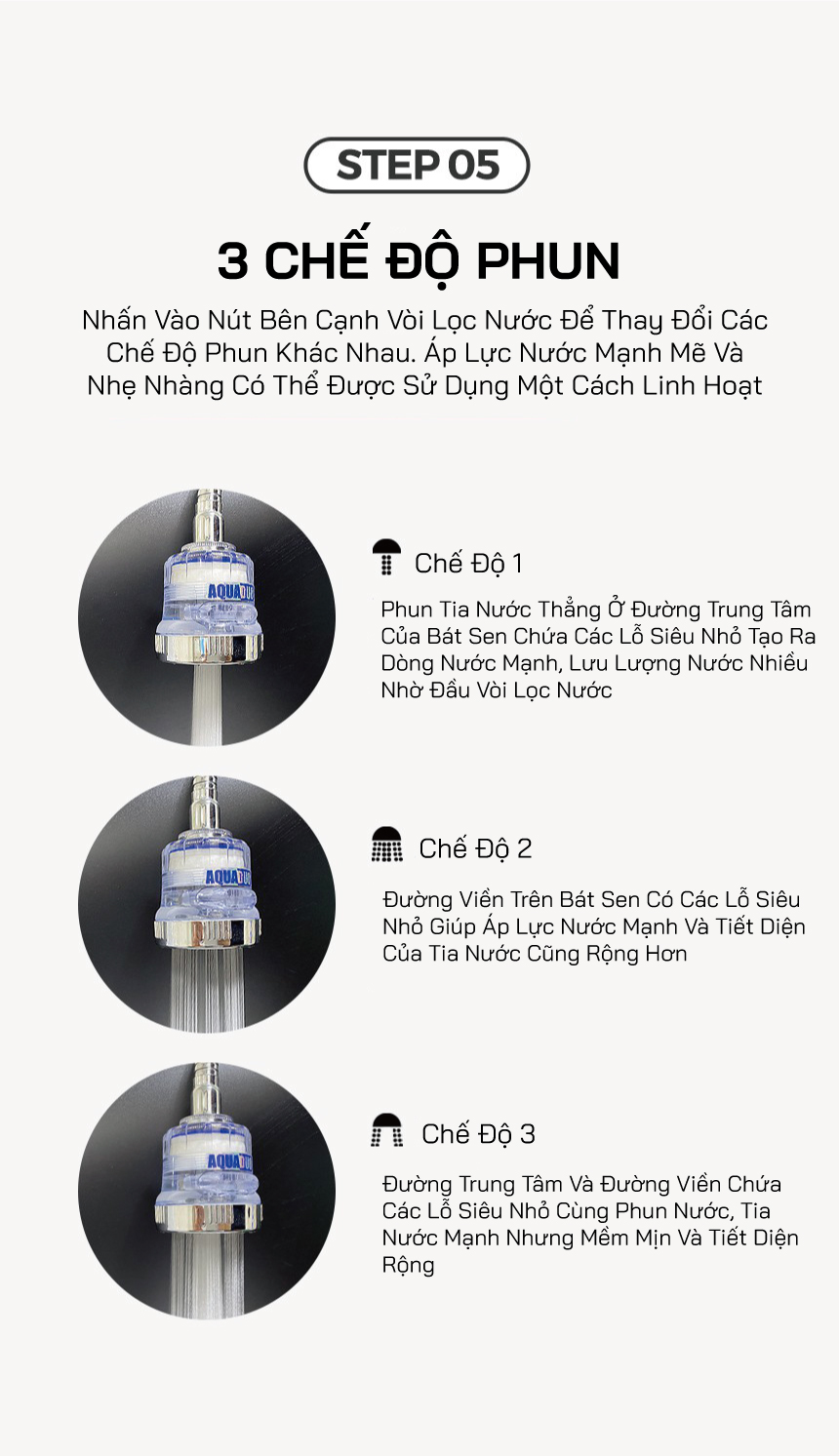 Combo Vòi rửa chén + 8 Thanh lọc nước AquaDuo SF-1000B