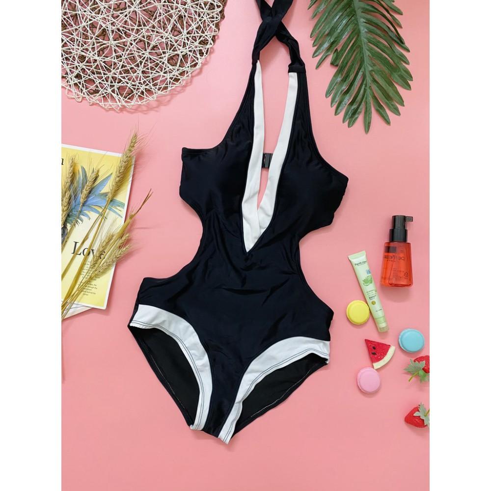 Bikini liền 1 mảnh đẹp sexy đen trắng mặc đi biển ( Đảm bảo như hình 100%)