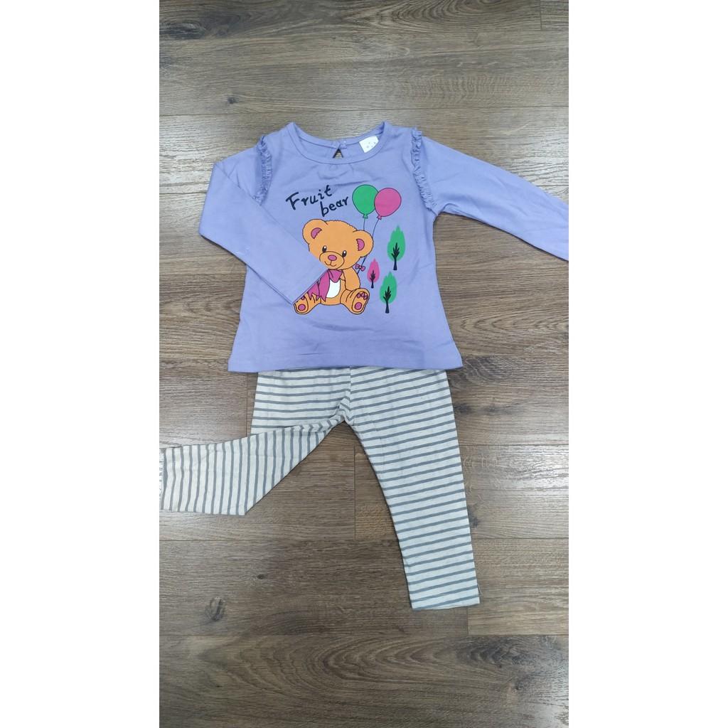 Bộ dài tay bé gái siêu yêu 100% cotton hàng xuất