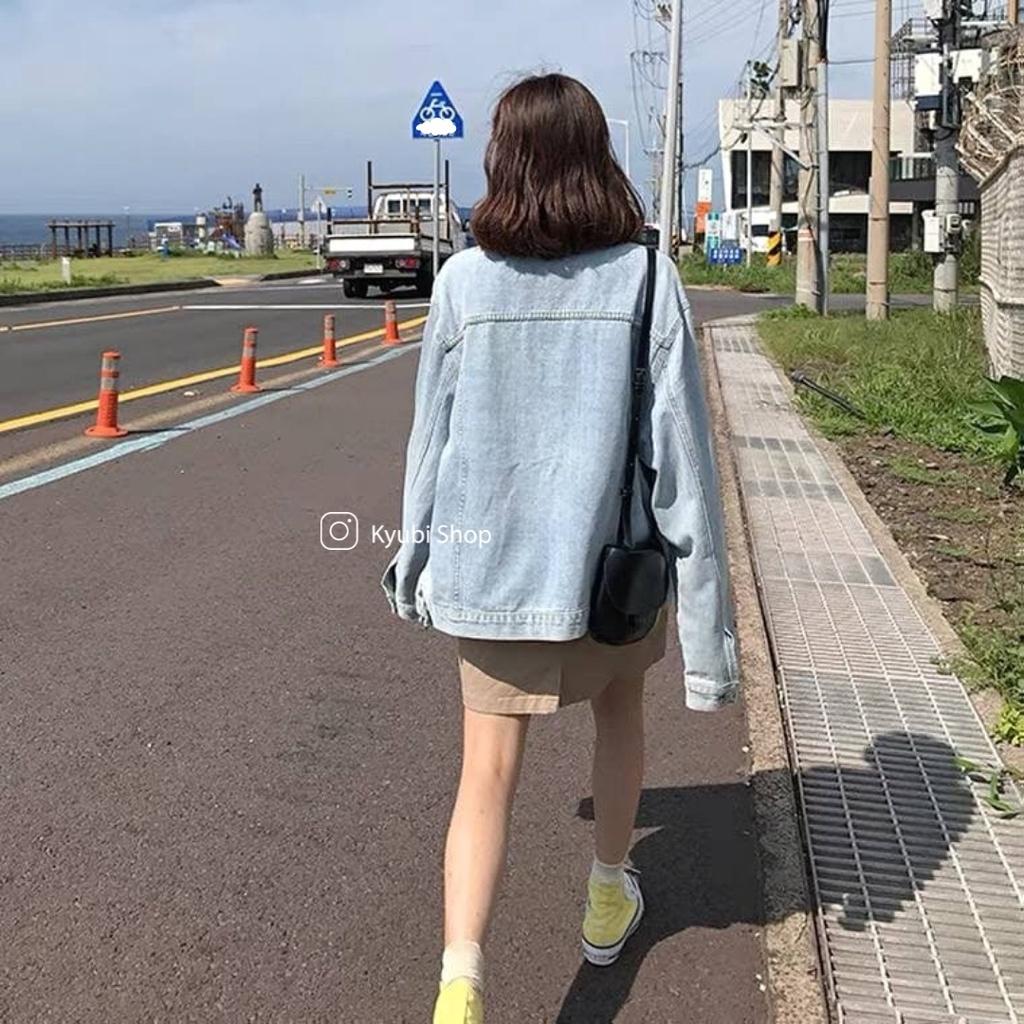 Áo khoác jean nữ ulzzang form rộng có túi trong tiện dụng - Kyubi Jean Jacket AKJ21