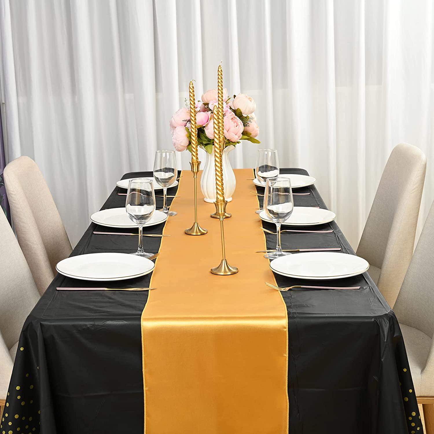 2 chiếc Khăn trải bàn Khăn trải bàn Khăn trải bàn màu đen dùng một lần