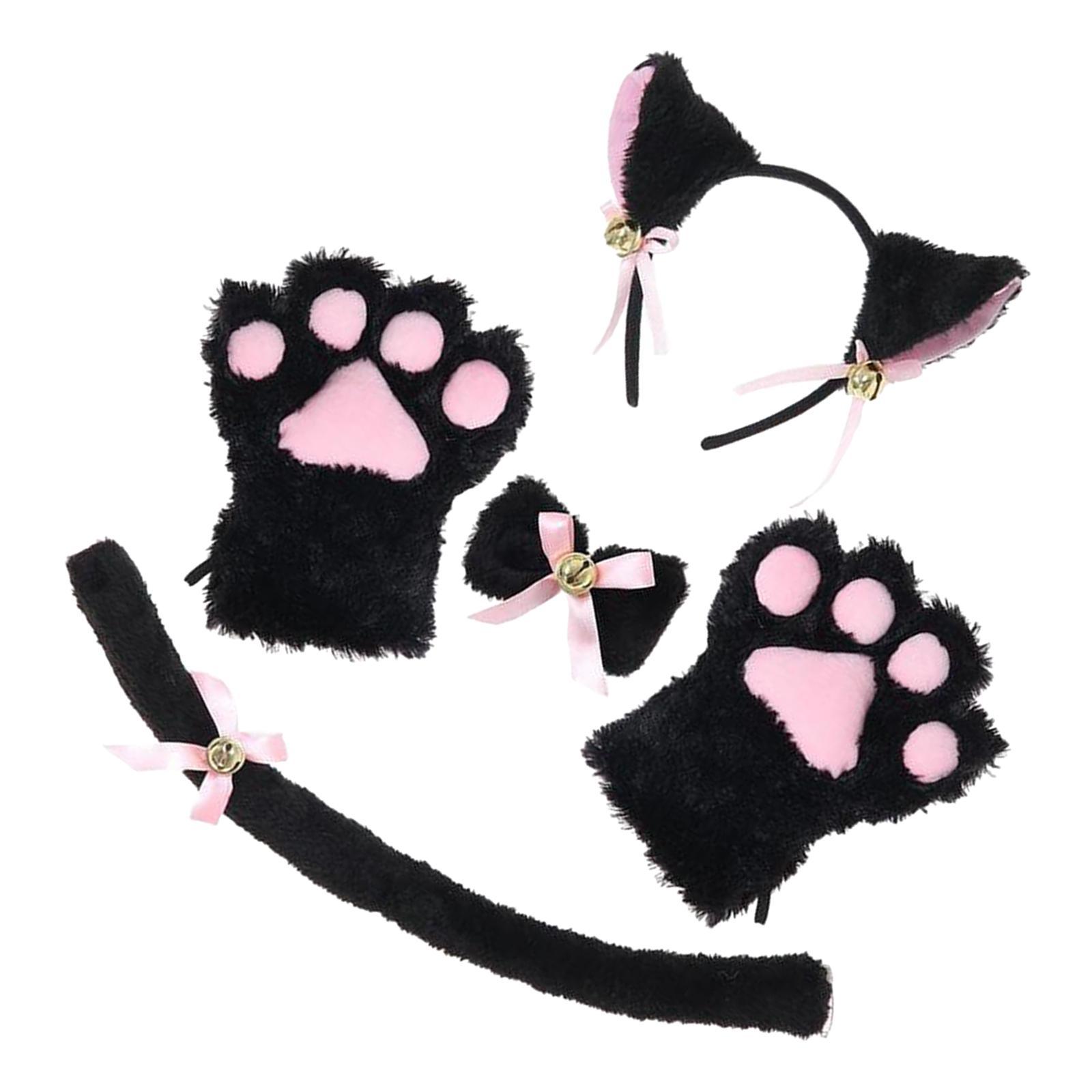 Anime Cat Costume Cosplay Headband Headwear Animal Plush Gifts Dress up