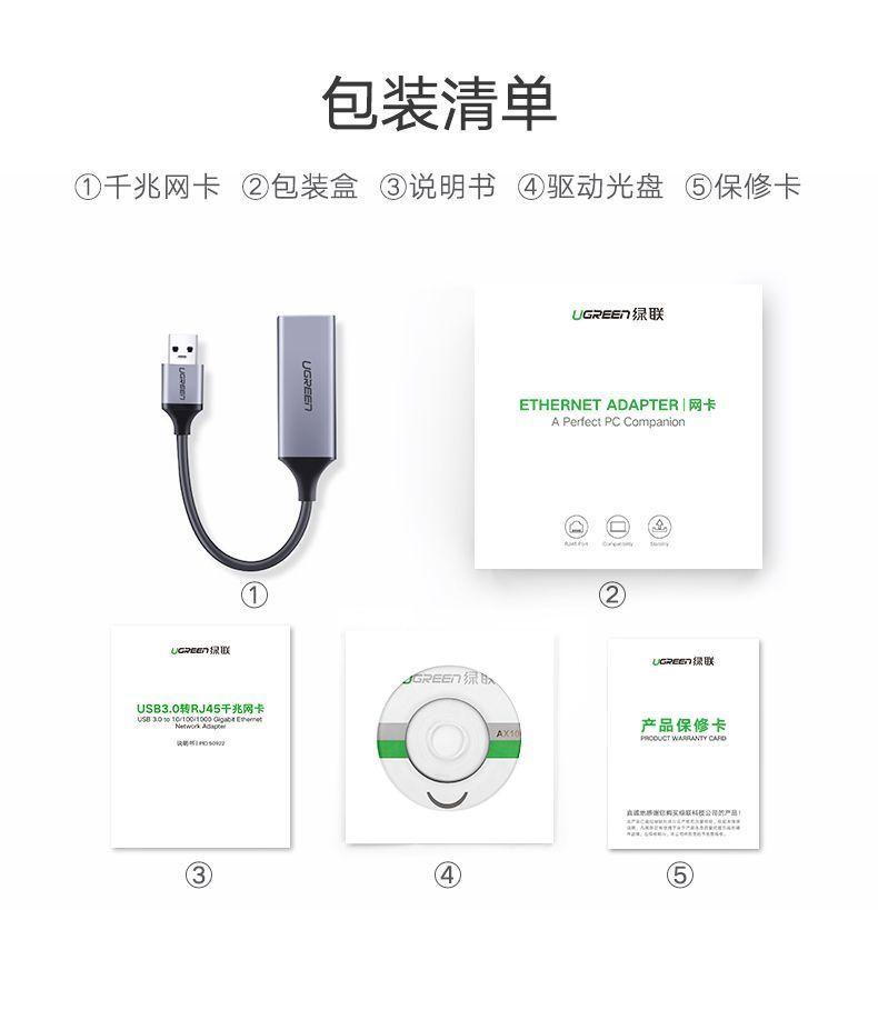 Ugreen UG50921CM209TK 10CM màu xám card mạng USB 2.0 ra RJ45 10/100Mbps - HÀNG CHÍNH HÃNG