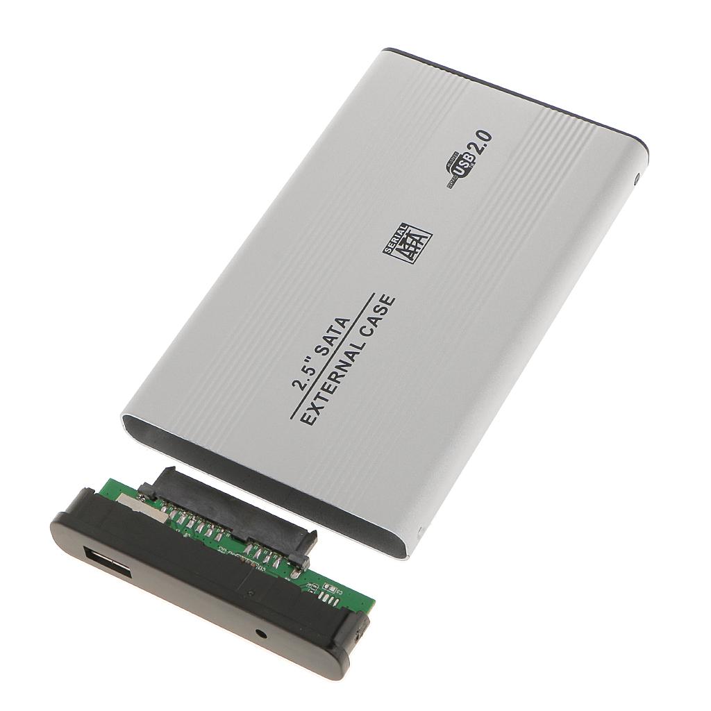 Aluminium 2.5" USB 2.0 SATA HDD Hard Drive Disk External Case Enclosure
