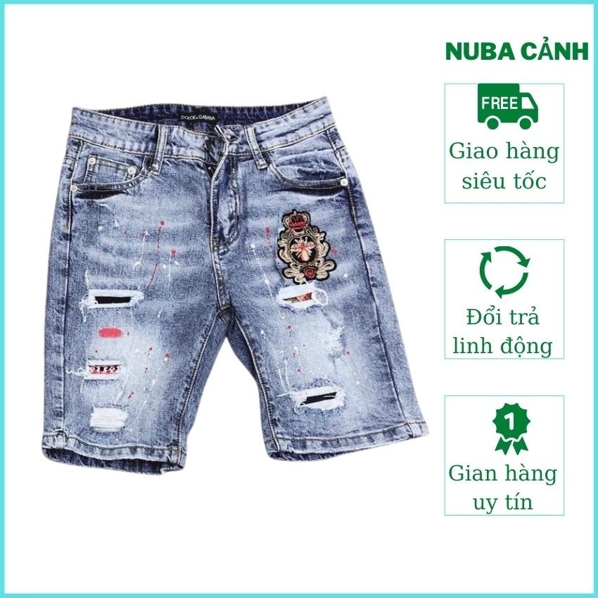 Quần short jean nam chất bò cá tính trẻ trung, NUBA 238