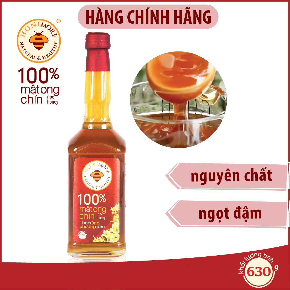 Combo 3 chai mật ong chín HONIMORE Rừng Phương nam 630g - TẶNG 3 hũ mật ong nguyên chất 360g