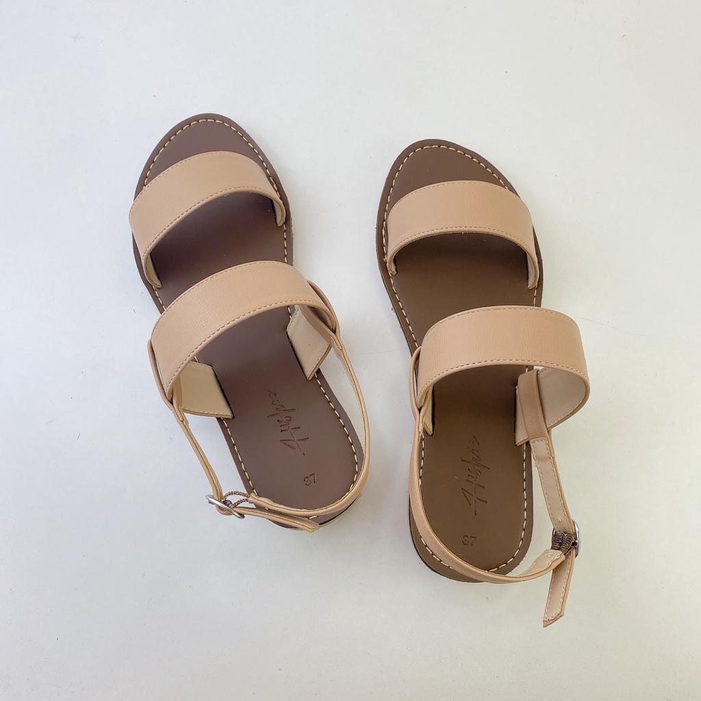 Sandal cao gót vuông nữ 5 phân quai mảnh 1cm chính hãng Hishoo S061