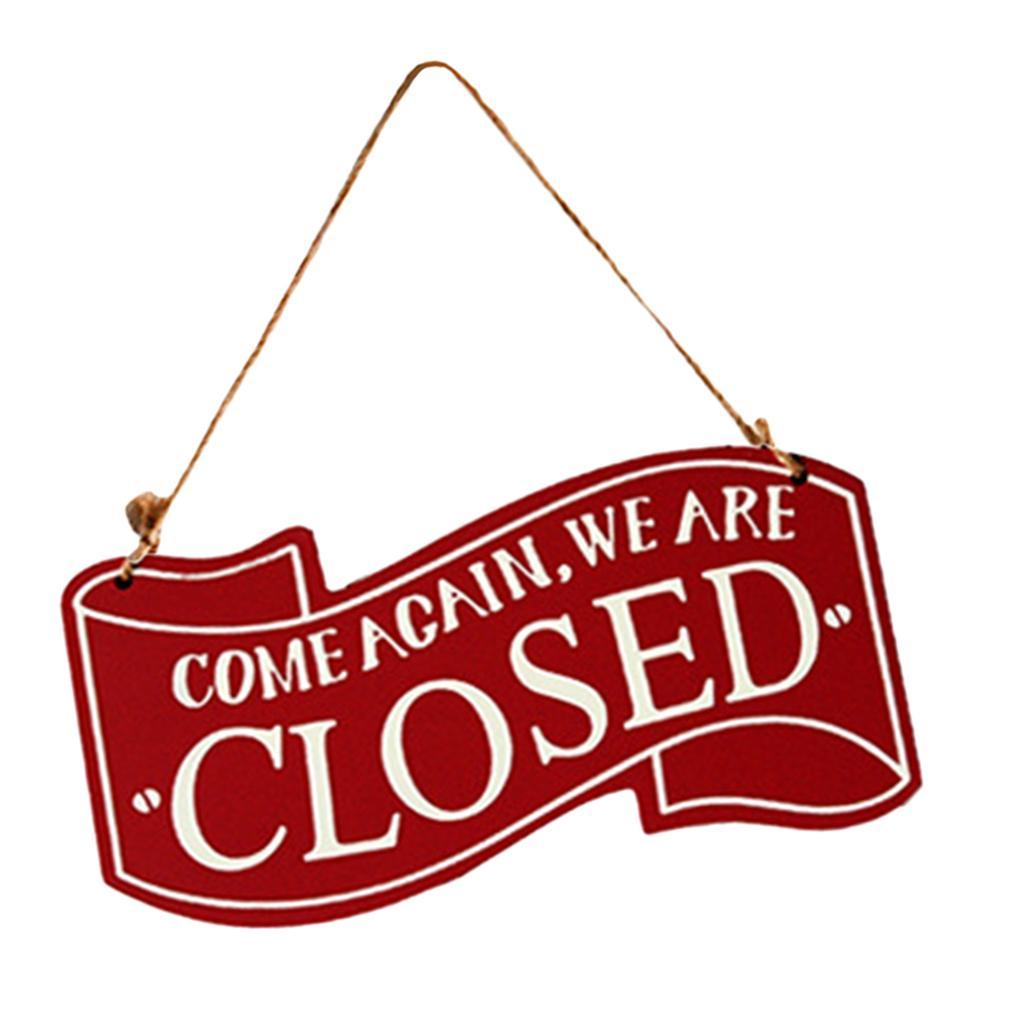 Open Closed Hanging Shop Sign With Hanging Rope For Shop Coffee Restaurant