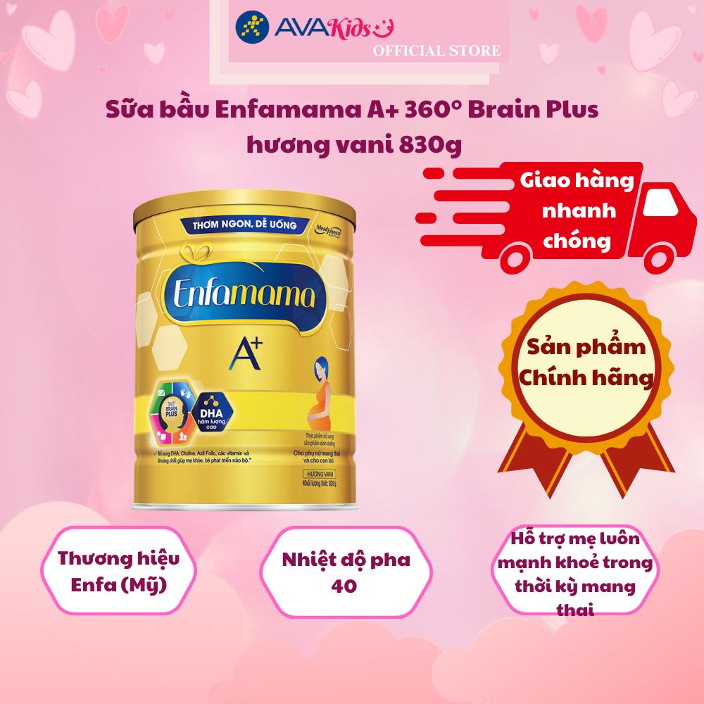 Sữa bầu Enfamama A+ 360° Brain Plus hương vani 830g