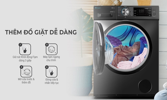 Máy giặt Casper 8.5kg cửa ngang