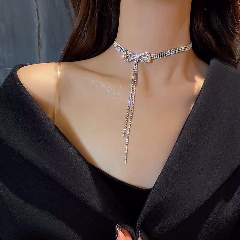 Vòng cổ chocker nữ đính đá sang chảng