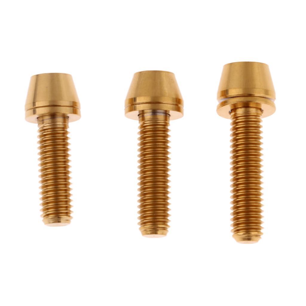 2 M5 Titanium Alloy Bike Bolts Tapered Head Screw & Washer Gasket - Lightweight & Durable