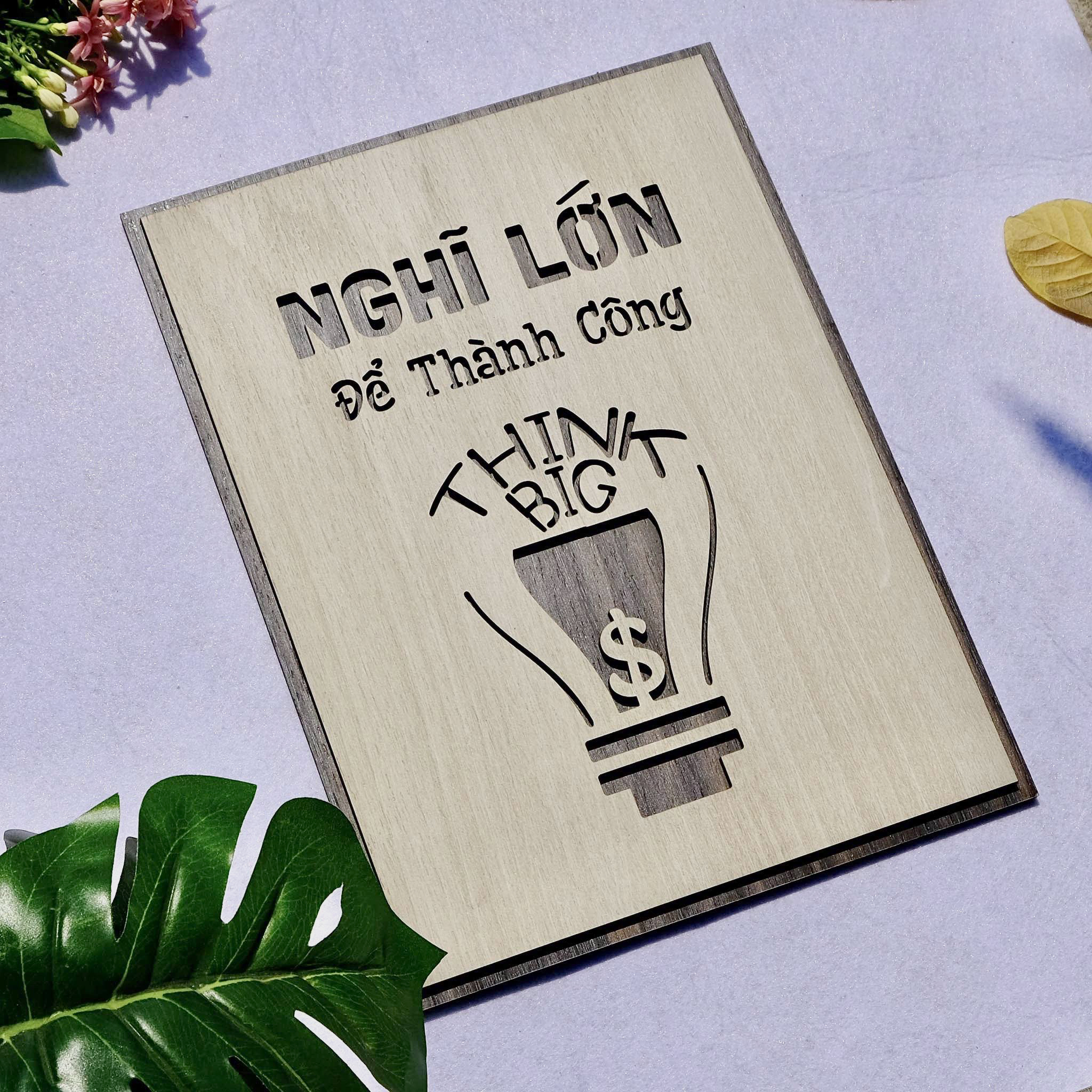 Tranh treo tường truyền động lực tạo thêm sức mạnh tư duy đột phá sáng tạo TBIG030 "Nghĩ lớn để thành công"