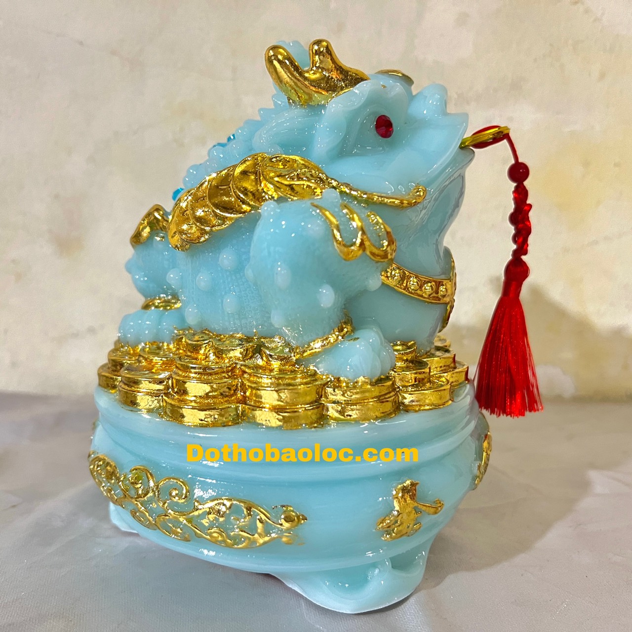 Cóc phong thủy, Thiềm Thừ để trên bàn thờ Thần Tài chiêu tài hút lộc cao 18cm