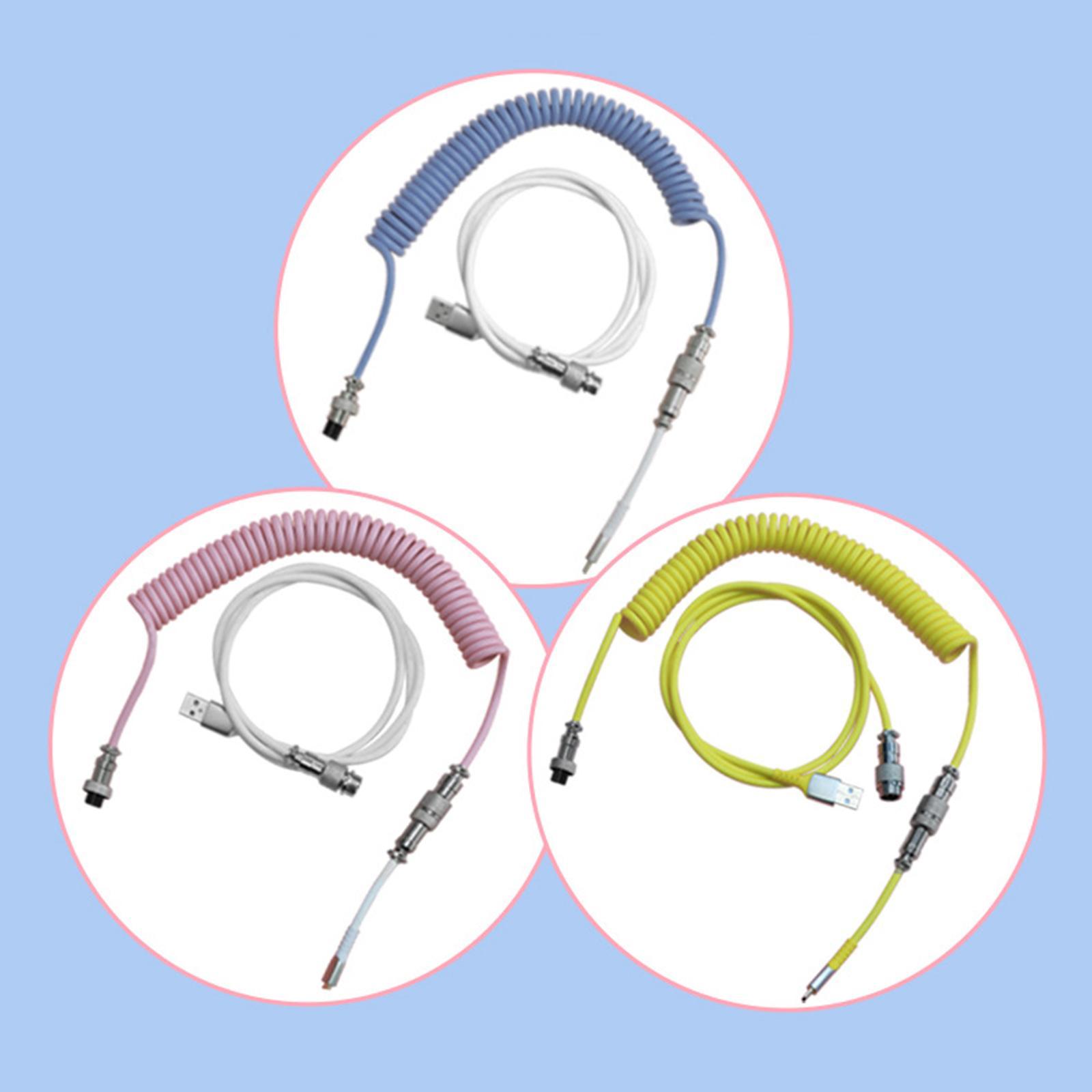 Almencla Coiling Spring Spiral Cable Detachable Type-C Cable for Keyboard