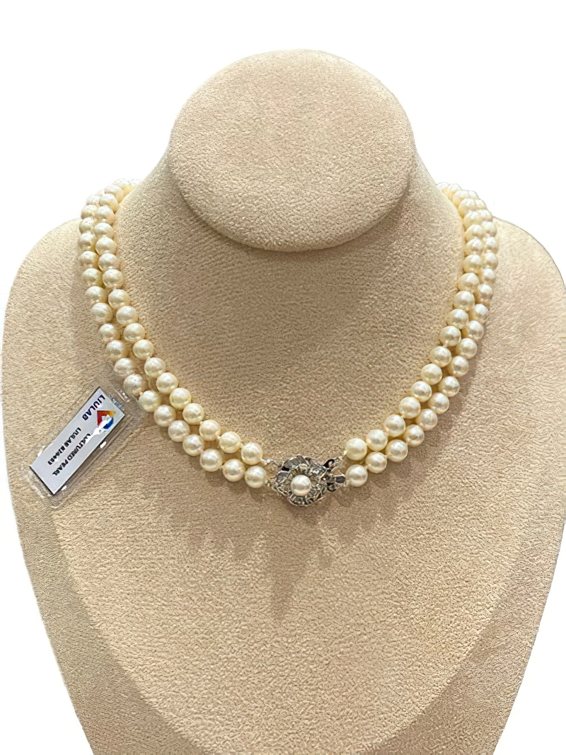 Chuỗi Ngọc Trai Nước Mặn Akoya trắng phớt vàng - MOON Jewelry