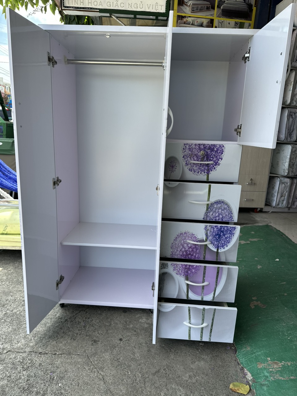 Tủ áo in 3D Tundo nhiều ngăn người lớn L1 1m05 x 1m6 x 51 cm