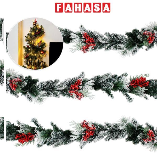 Dây Trang Trí 4 Loại Lá Phủ Tuyết 210 cm - Trang Trí Giáng Sinh - Chaang Chiia LP-G10-SD