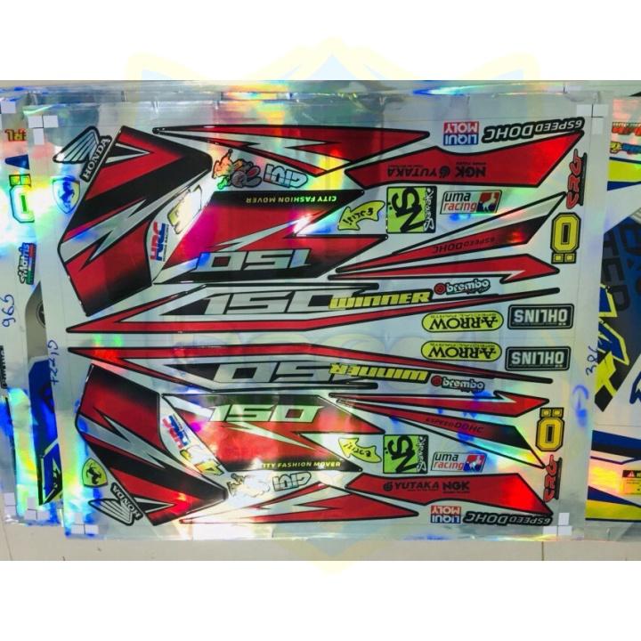 Tem rời dành cho winner 150 đỏ đen Crom titan 7 màu