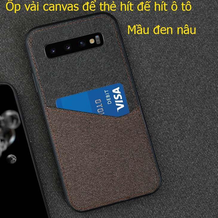 Ốp lưng canvas cao cấp dành cho samsung s10 plus để thẻ hít đế hít ô tô